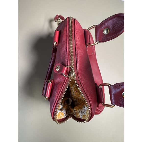 Emma Fox Classic Large Foldover Leather Bag Bordeaux ML8614 —READ— - Picture 7 of 16